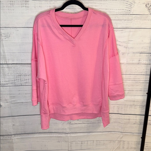 NWOT Pink V-Neck Pullover - Picture 2 of 6